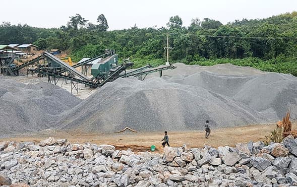 Gravel stone crushing production line